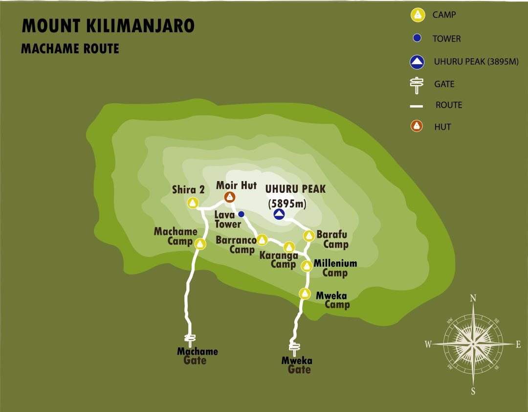 7 Days 6 Nights Kilimanjaro Trekking Machame Route